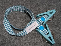 Blau Karierter Serviettenhalter